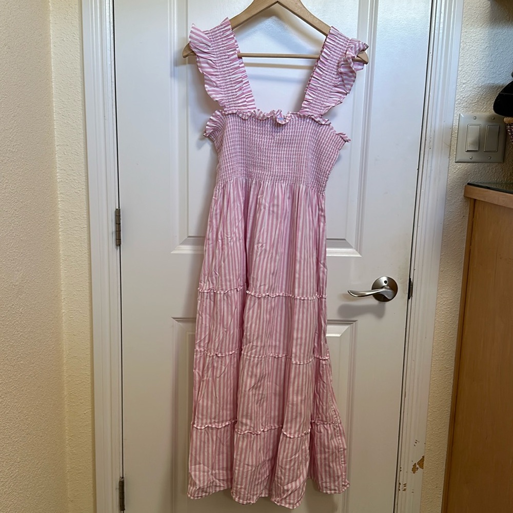 Hill House Home, The Nap Dress, pink & white stripe, M